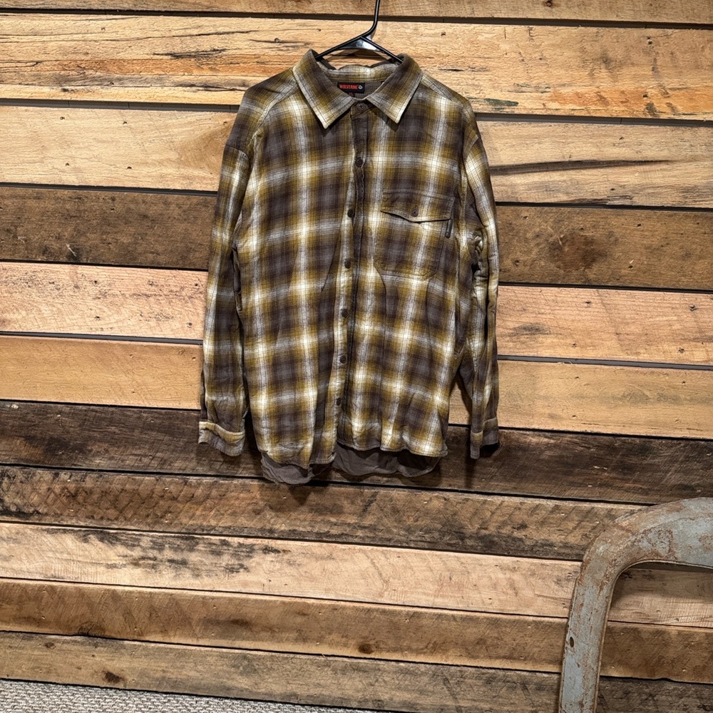 Wolverine Brown and Yellow Plaid Men's Shirt
